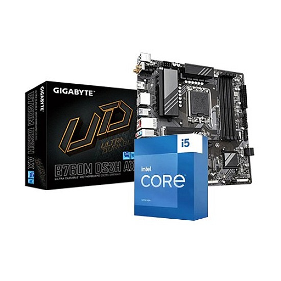 Intel Core I5 13400 13th Gen Raptor Lake Processor With GIGABYTE B760M DS3H AX DDR5 mATX Motherboard Combo