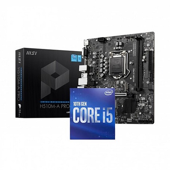Intel 10th Gen Core I5-10400 Processor With MSI H510M-A PRO Intel 11th Gen Micro-ATX Motherboard Combo