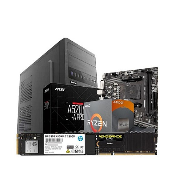 AMD Ryzen 3 PRO MSI A520M-A Pro 8GB Ram 250GB SSD Desktop PC 