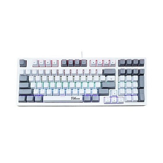 PC POWER K98 RGB HOT-Swappable White Gaming Mechanical Keyboard 