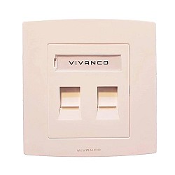 Vivanco 2-Port Face Plate with Shutter # VCA20