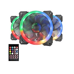 Redragon GC-F009 RGB Triple Pack with Remote Casing Cooler Fan