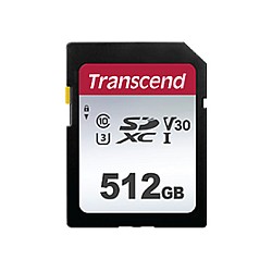Transcend SDXC/SDHC 300S 512GB Class 10 UHS-I U3, V30 Memory Card