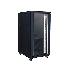 Toten 22U 600x800 Standing floor server cabinet with toughened glass front door and vanted plate rear door with 1 x 6port PDU, 4 x Fan (2 Pc Module), 1 x Tray (Fixed)