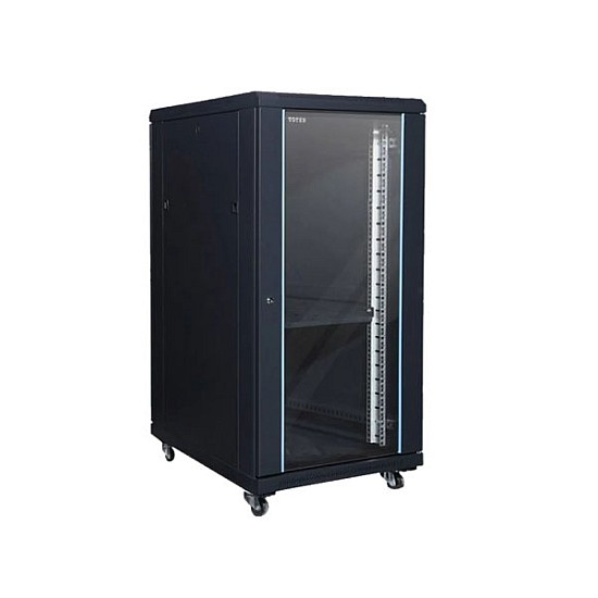 Toten 22U 600x1000 Standing floor server cabinet with toughened glass front door and vanted plate rear door