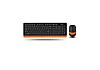 A4 Tech FG1010 Black-Orange Wireless Keyboard & Mouse Combo with Bangla