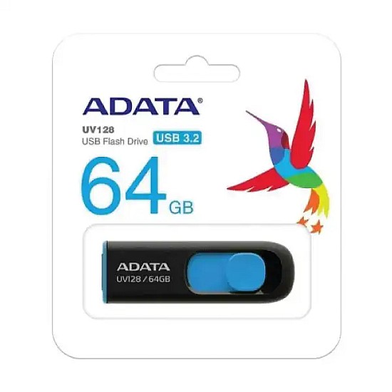 Adata UV128 64GB Black-Blue USB 3.2 PenDrive