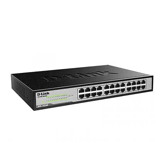 D-Link DES-1024C 24-Port 10100 Mbps Unmanaged Switch