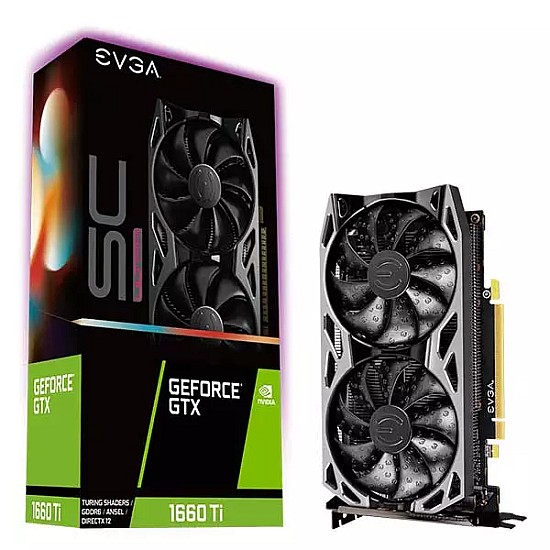EVGA GeForce GTX 1660 Ti SC ULTRA GAMING 6GB GDDR6 Dual Fan Metal Backplate