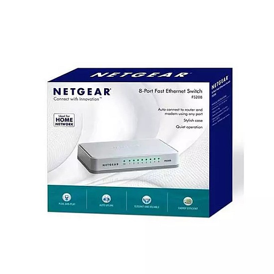 Netgear FS208 8 Port 10100 Fast Ethernet Unmanaged Switch