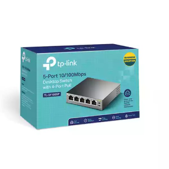 Tp-link TL-SF1005P 5-Port 10/100Mbps Desktop Switch with 4-Port PoE