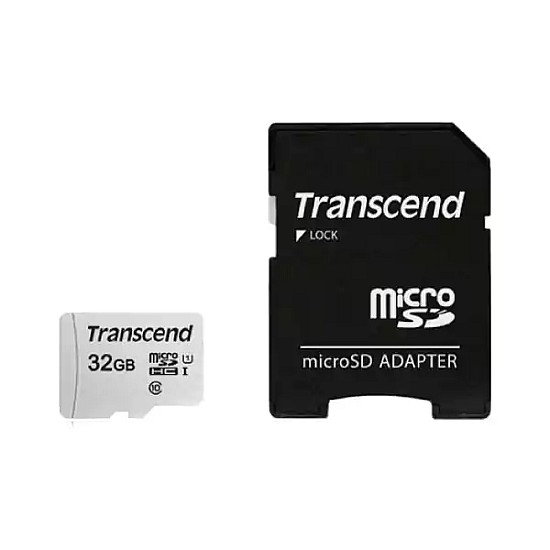 Transcend 32GB Micro SD UHS-I U1 Memory Card with Adapter TS32GUSD300S-A