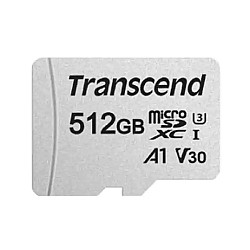 Transcend microSDXC-SDHC 300S 512GB Micro SD UHS-I U3 V30 Memory Card with Adapter