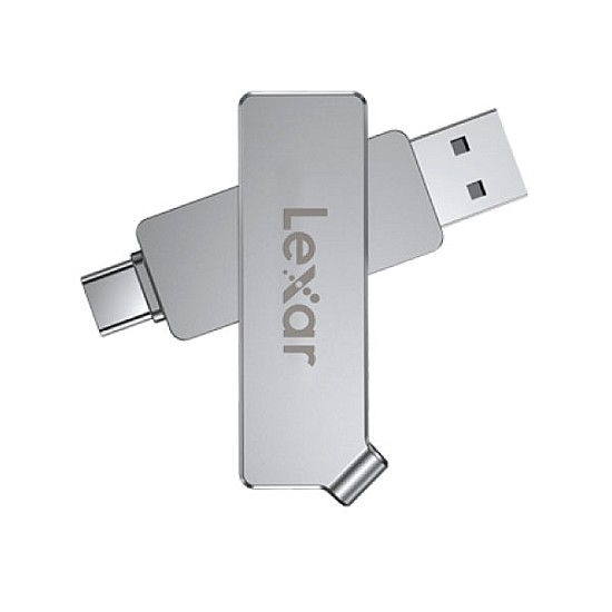 Lexar JumpDrive Dual Drive D30c 64GB USB 3.1 Type-C Silver Pen Drive